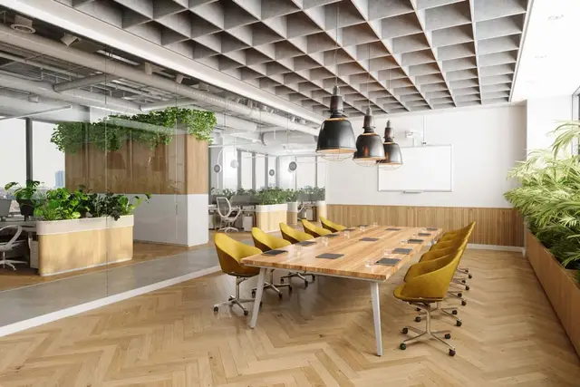 Commercial interior remodeling in a modern office space