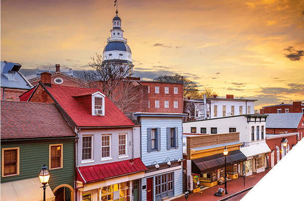 downtown view of Laurel, Maryland