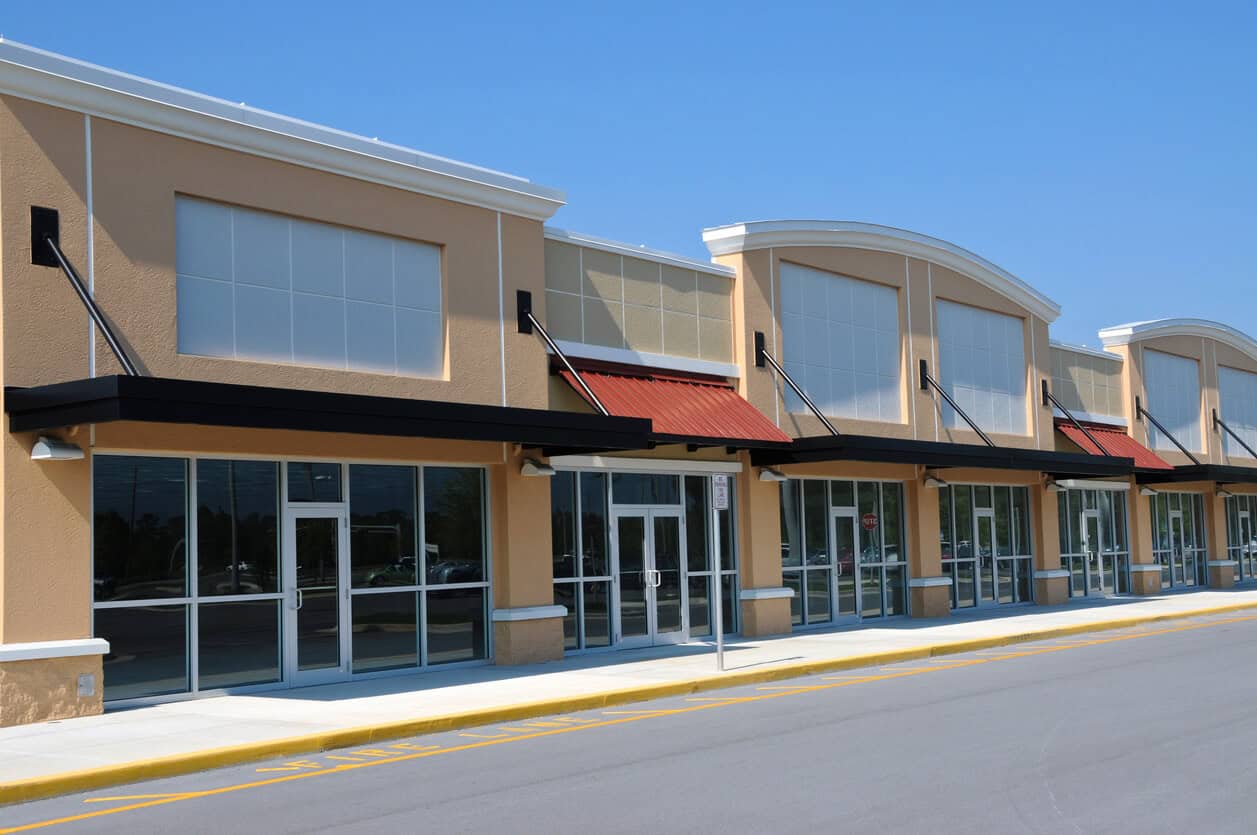 Storefront features commercial siding materials