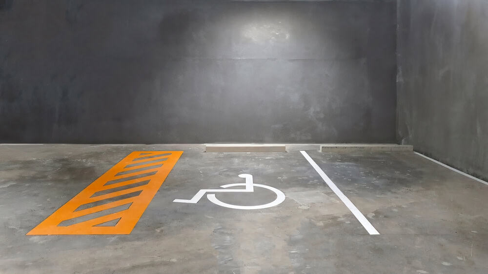 ADA compliance parking spot.