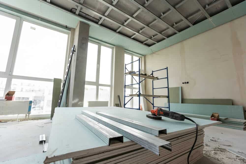 Cover water stains and other imperfections with new sheetrock.