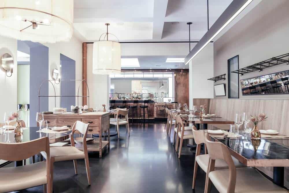 A freshly renovated restaurant with a beautiful design.